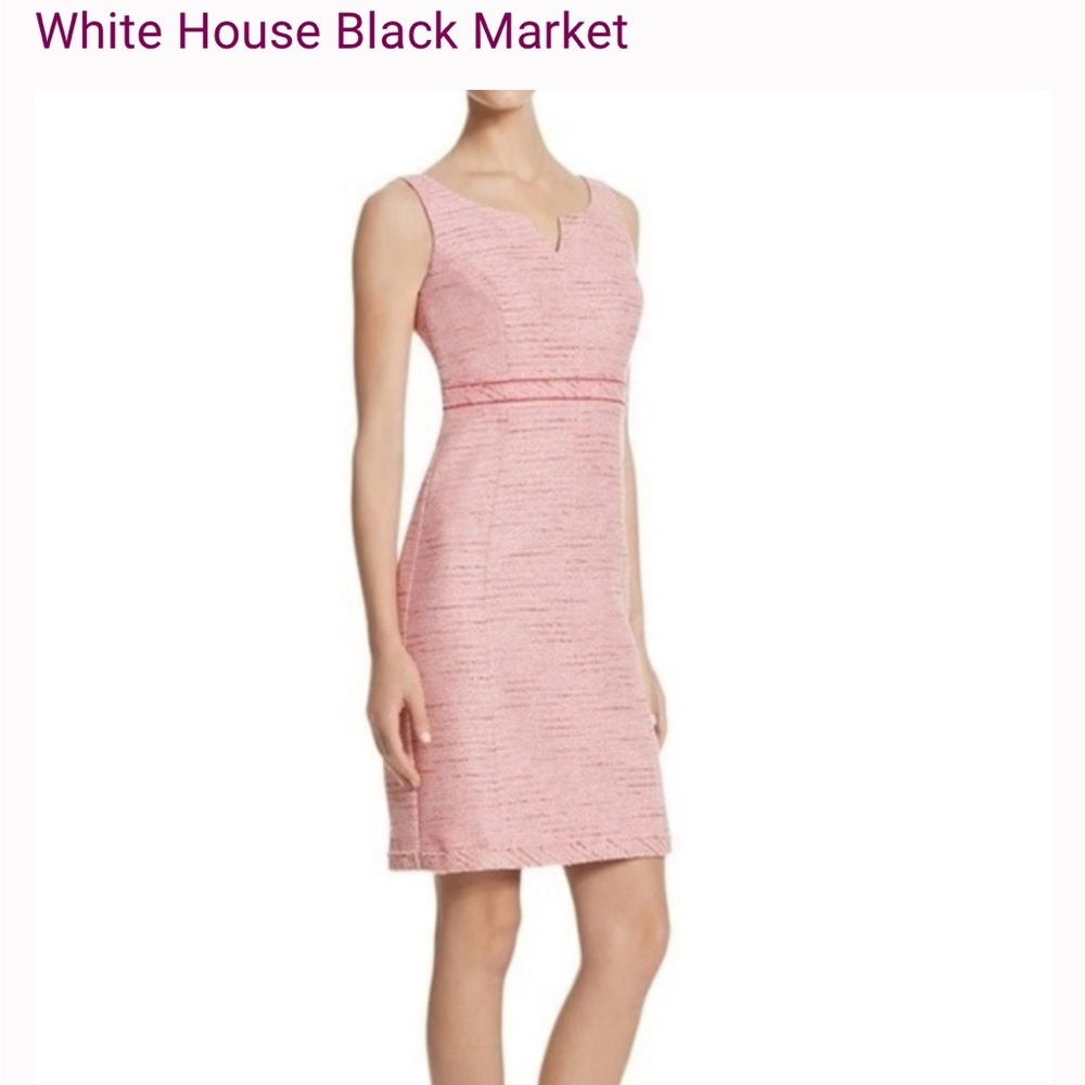 White House black market coral tweed shift dress